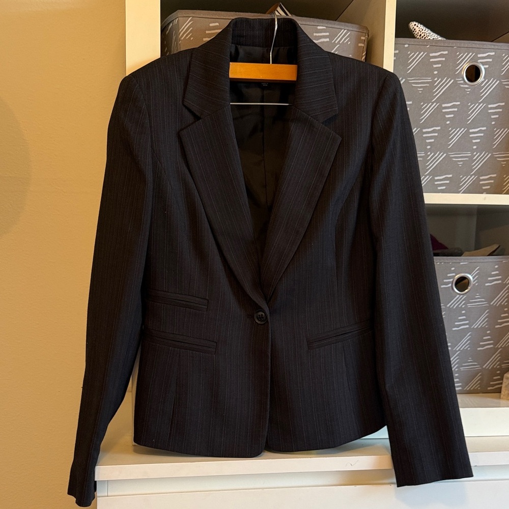 Black/Grey Pinstripe Blazer